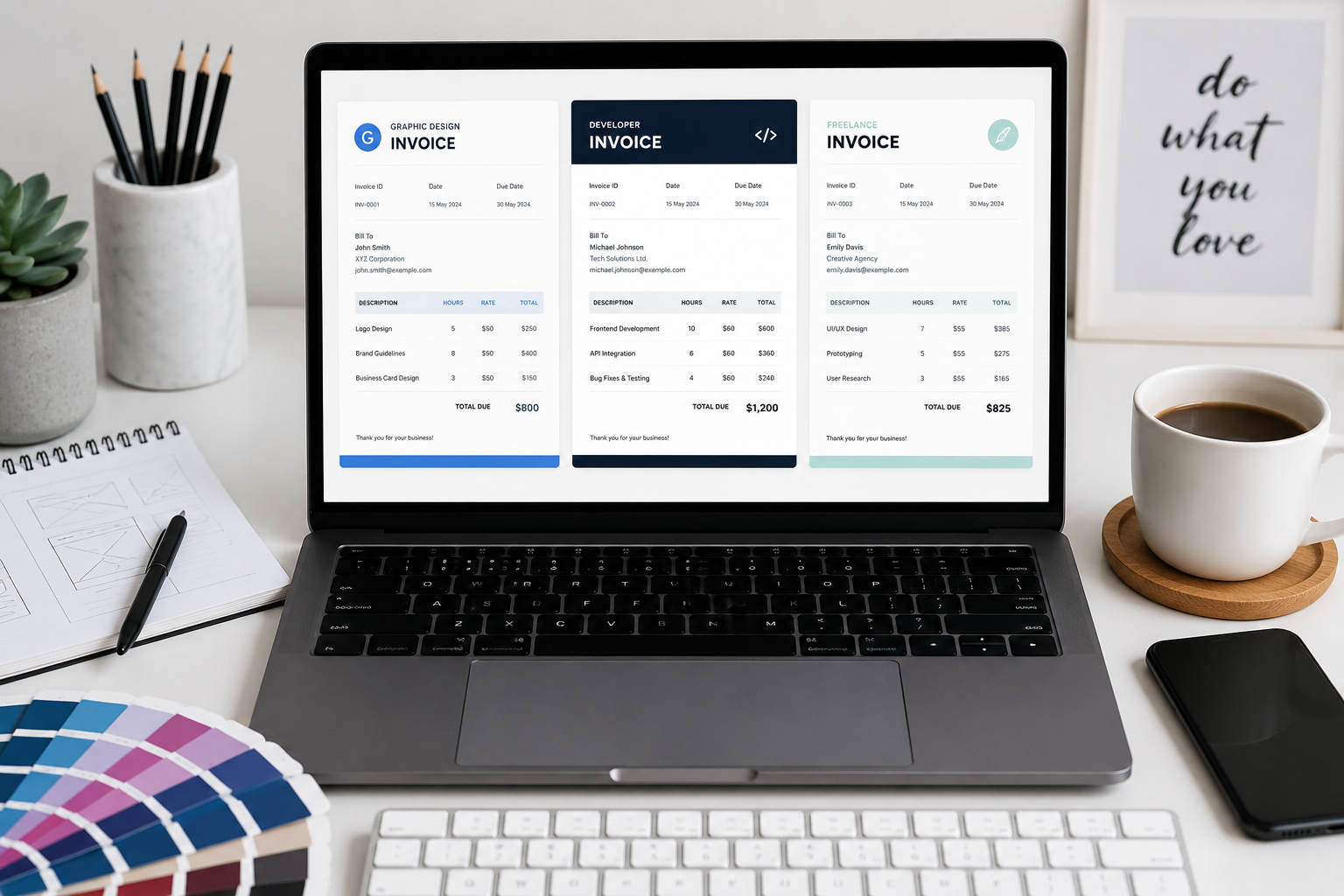 Top 5 Clean Invoice Templates for Graphic Designers & Developers