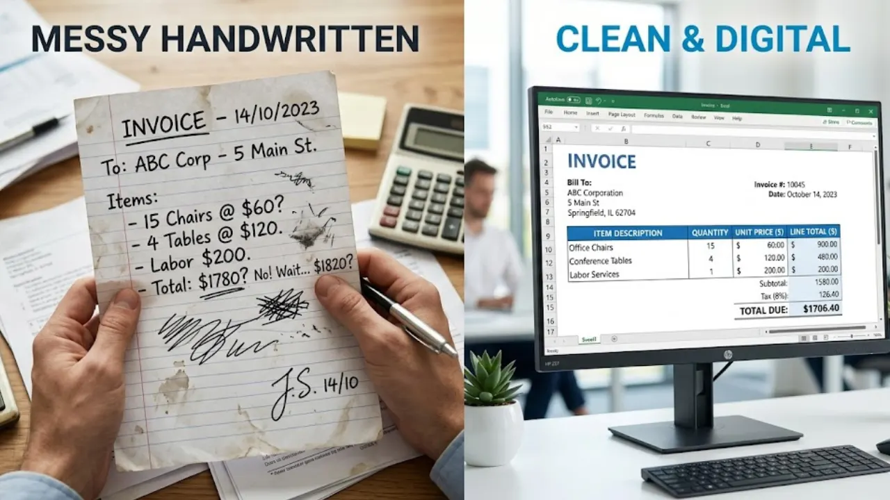 Creating Invoice in Excel Step by Step (With Formula + Free Template)