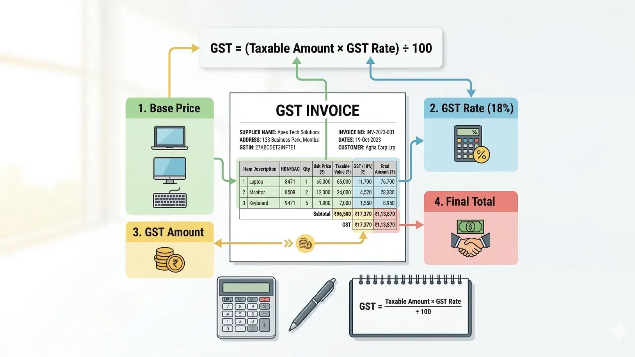 How to Calculate GST in Invoice (With Simple Examples)